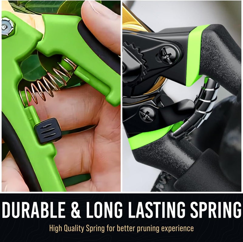 Craft911 8.5" Professional Bypass Pruning Shears & Gardening Scissors Set - Super Sharp Premium Garden Shears | Pruning Shears For Gardening, Garden Hedge Clippers Handheld Pruners - Garden Scissors - Image 4